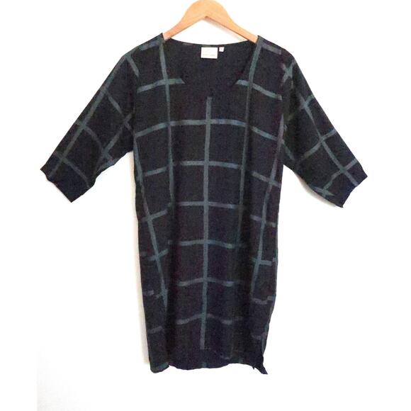 GRAVEL & GOLD San Francisco Windowpane Cotton Shift Dress Garmentory 1 S $240 - Picture 1 of 9